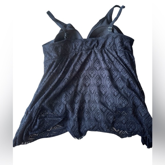 Swimsuits For All Black Crochet Lace Swim Dress One Piece Size 22 - Picture 3 of 7